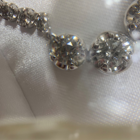 18k white gold 14ct diamond tennis necklace - Picture 3 of 11